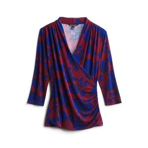 41 Hawthorn Burgundy and Blue knit top